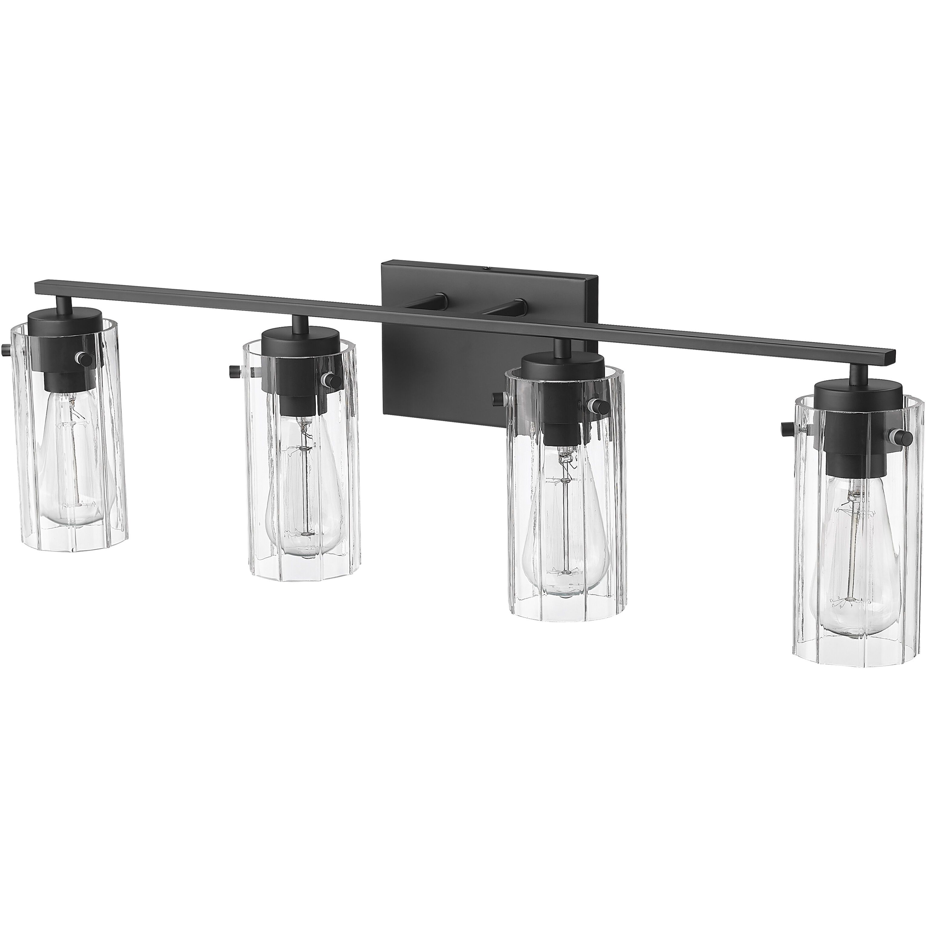 Serena 4 Light 30.5 inch Matte Black Bathroom Vanity Light Wall Light